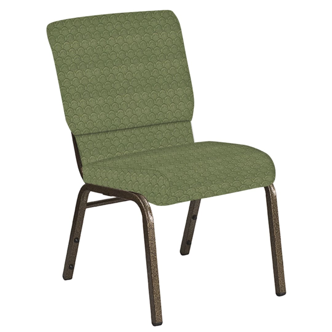 18.5''W Church Chair in Arches Herbal Fabric - Gold Vein Frame