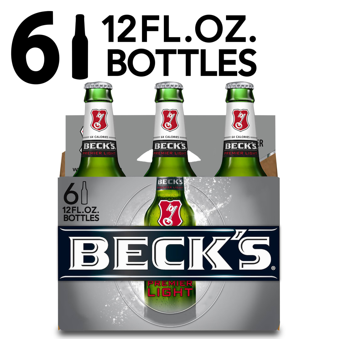 Beck's Premier Light Beer, 6 Pack Beer, 12 FL OZ Bottles