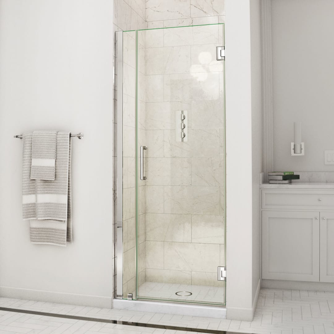 DreamLine Unidoor 36 - 37 inch W x 72 inch H Frameless Hinged Shower Door in Chrome