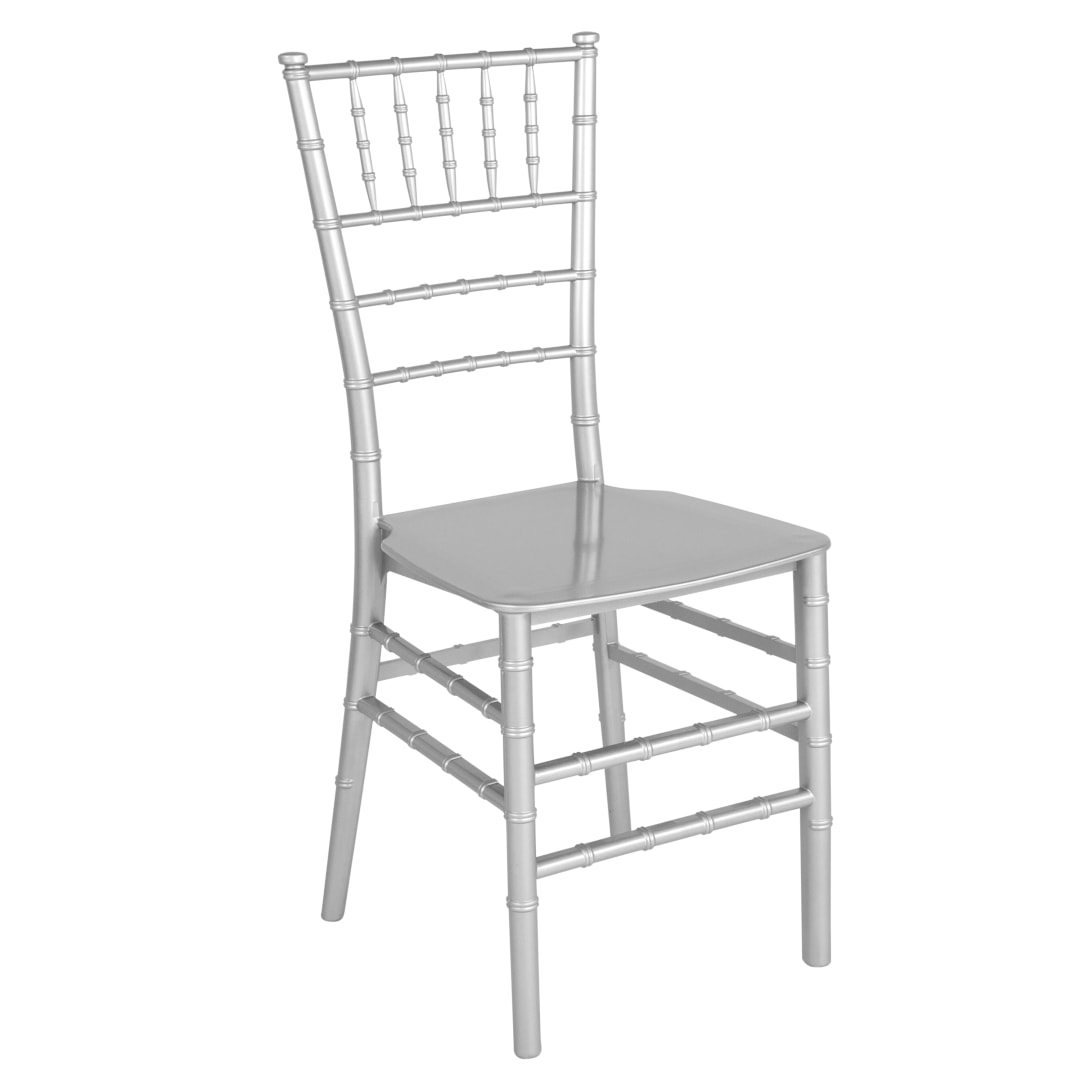 HERCULES Series Silver Resin Stacking Chiavari Chair