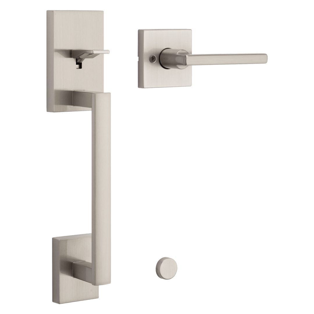 San Clemente Handleset in Satin Nickel with Microban Protection