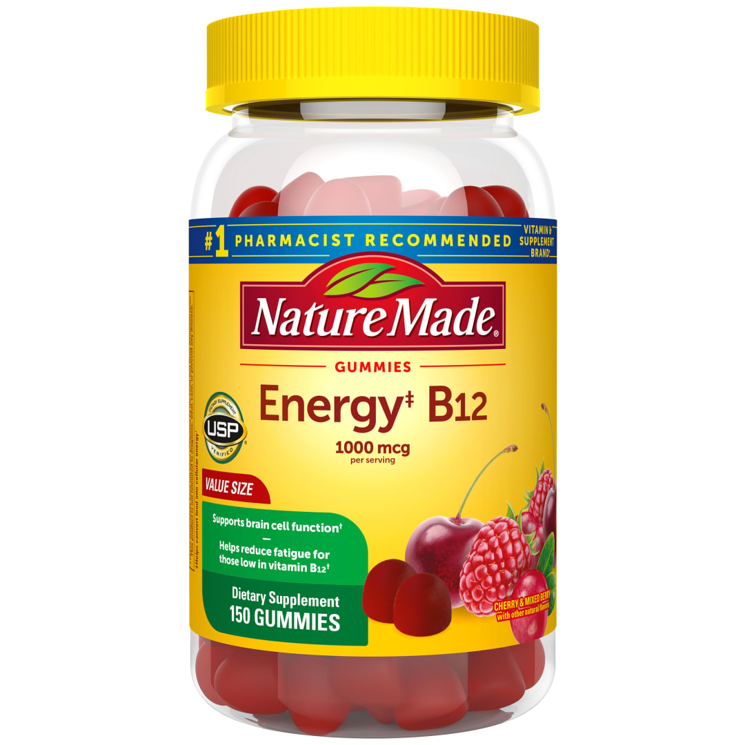 Nature Made Energy B12 1000 mcg Per Serving, Dietary Supplement for Energy Metabolism Support, 150 Gummies, 75 Day Supply