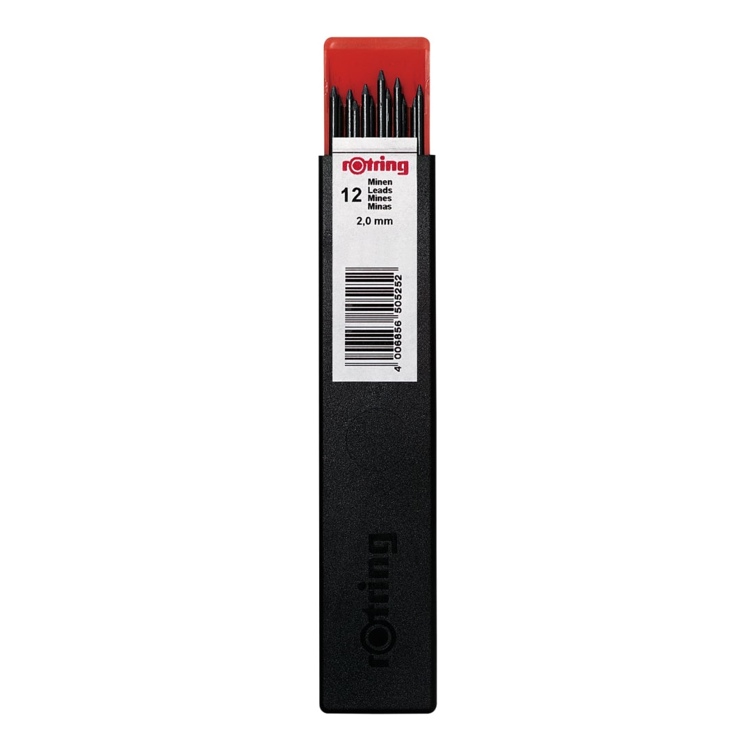 rOtring Tikky Mechanical Pencil Replacement Leads, 2.0 mm, 12/Pk