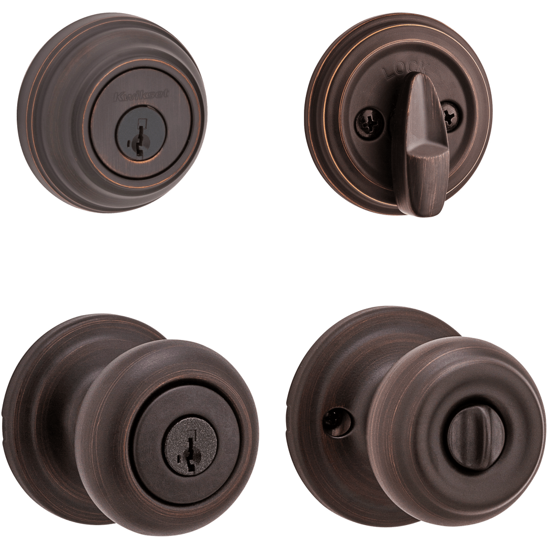 991 Phoenix Keyed Entry Knob and Single Cylinder Deadbolt Combo Pack featuring SmartKey Security™ in Venetian Bronze