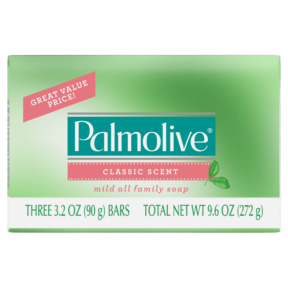Palmolive Bar Soap, Green - 3 Count