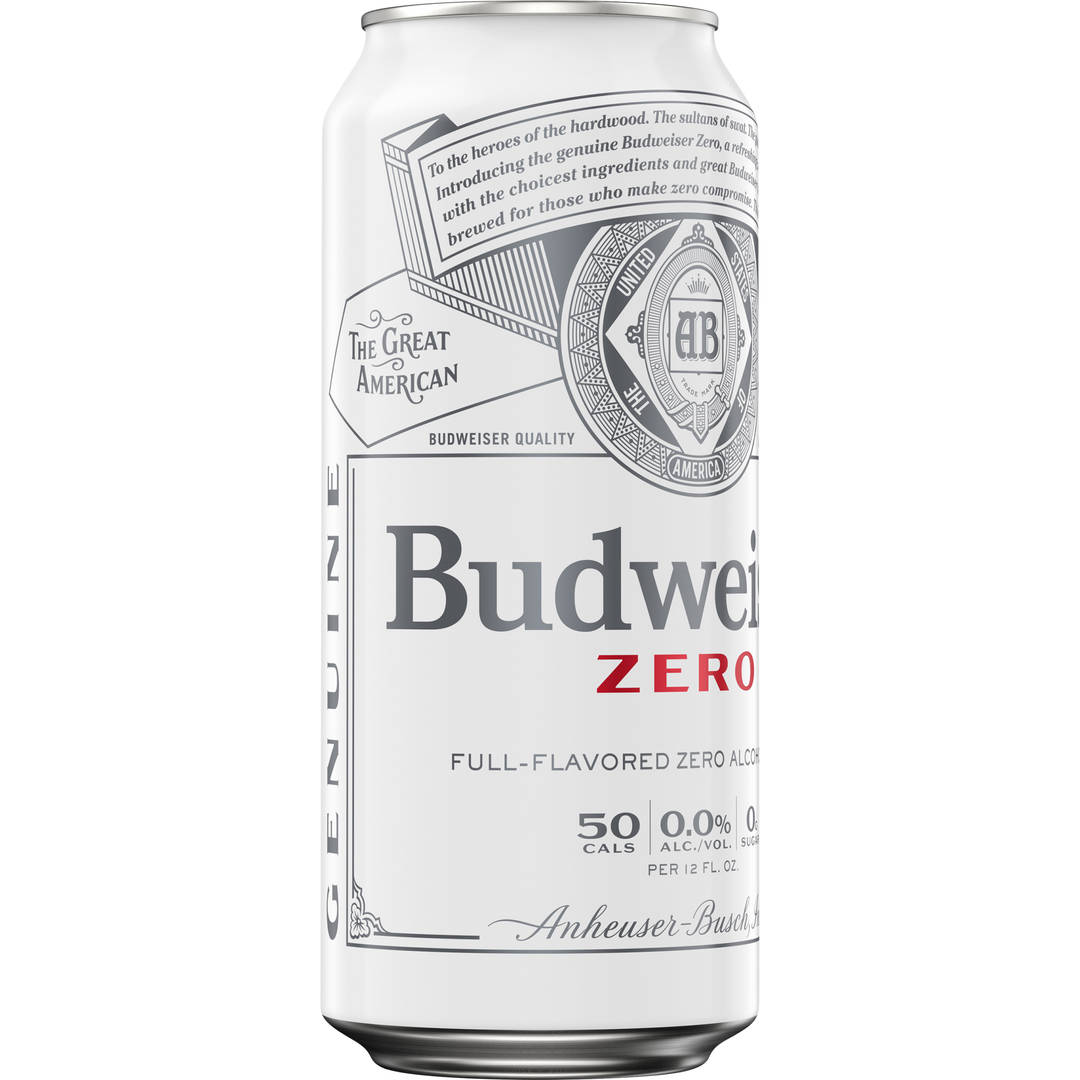 Budweiser Zero Alcohol Free Beer, 6 Pack, 16 FL OZ Cans, 0% ABV