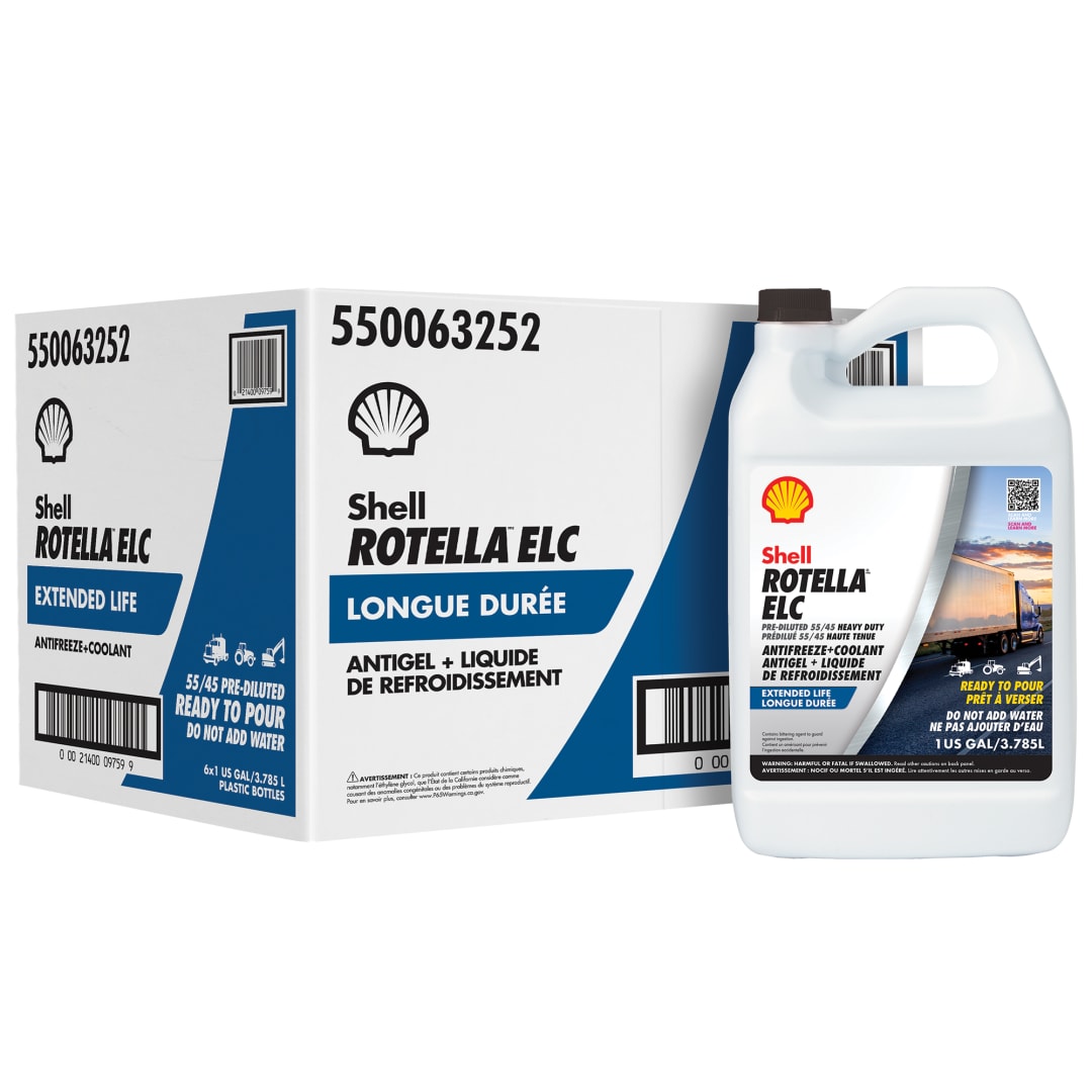 Shell Rotella Extended Life ELC Anti-Freeze + Coolant, Pre-Diluted 55/45, 1 Gallon (Case of 6)