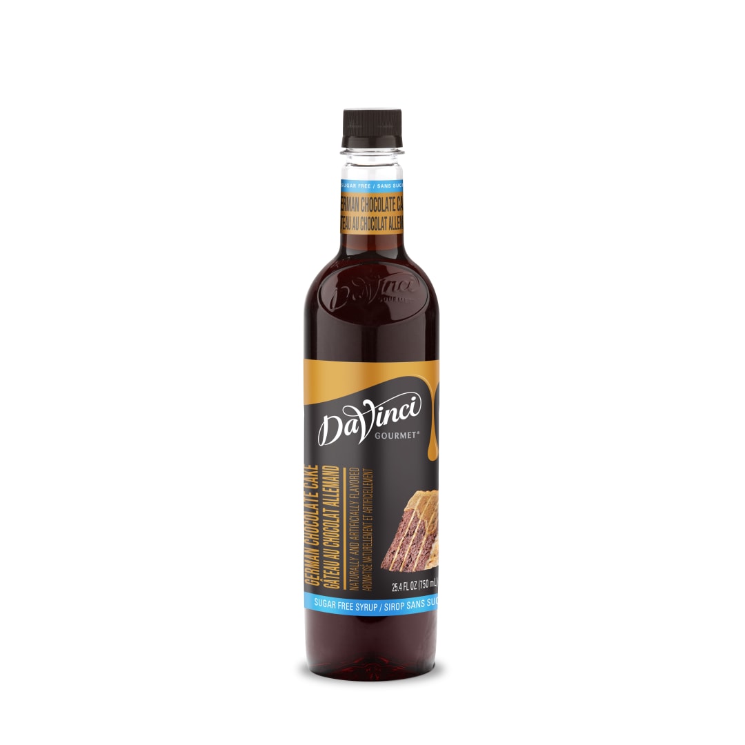 DaVinci Gourmet Sugar Free German Chocolate Cake Syrup, Plastic Bottle, 4 x 750 mL