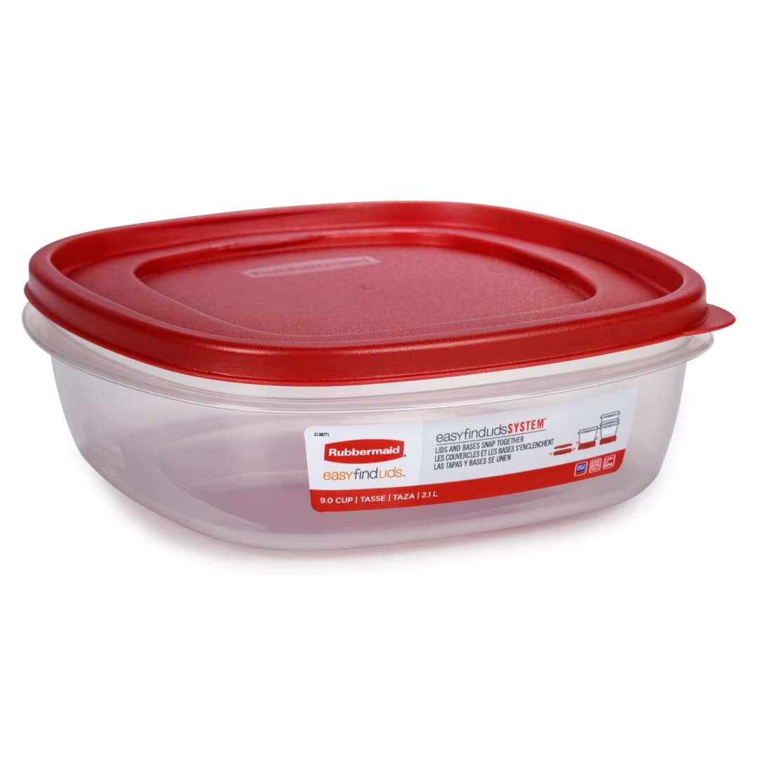Rubbermaid® Easy Find Lid Square 9-Cup Food Storage Container and Lid (Pack of 4)