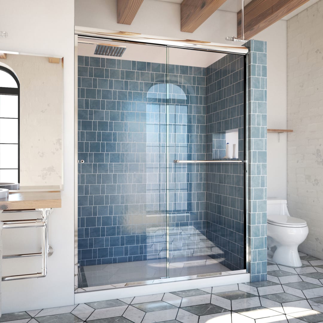 DreamLine Alliance Pro 56 - 60 inch W x 80 3/8 inch H Semi-Frameless Bypass Shower Door in Chrome