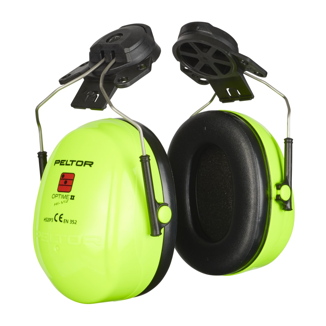 3M™ PELTOR™ Optime™ II mušľové chrániče sluchu, 30 dB, vysoká viditeľnosť, upevnenie na prilbu, H520P3E-467-GB