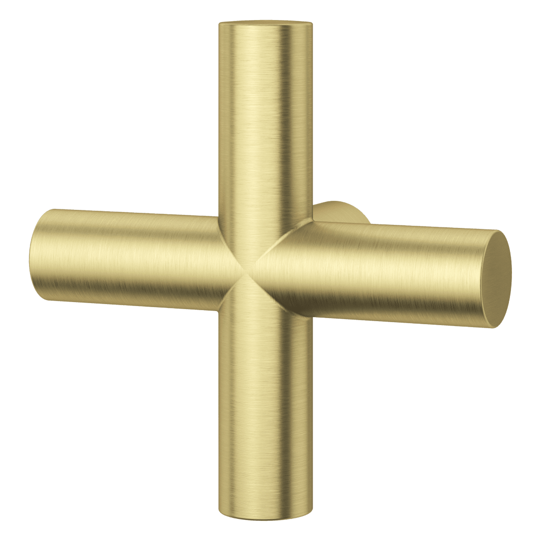 Tenet Single Shower Cross Handle in Brushed Gold