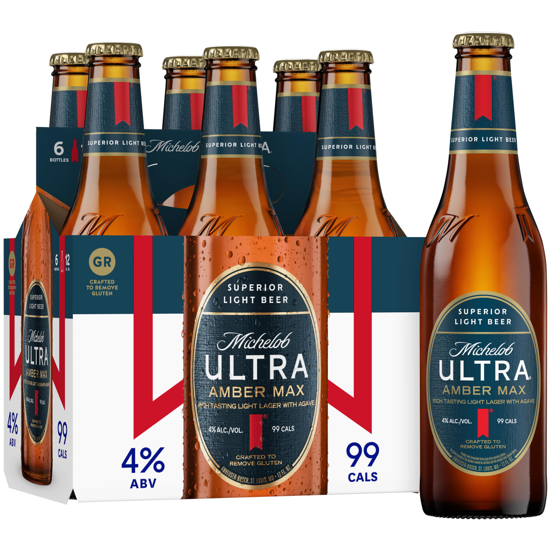 Michelob ULTRA Amber Max American Lager Beer 6 Pack, 12 fl oz Bottles