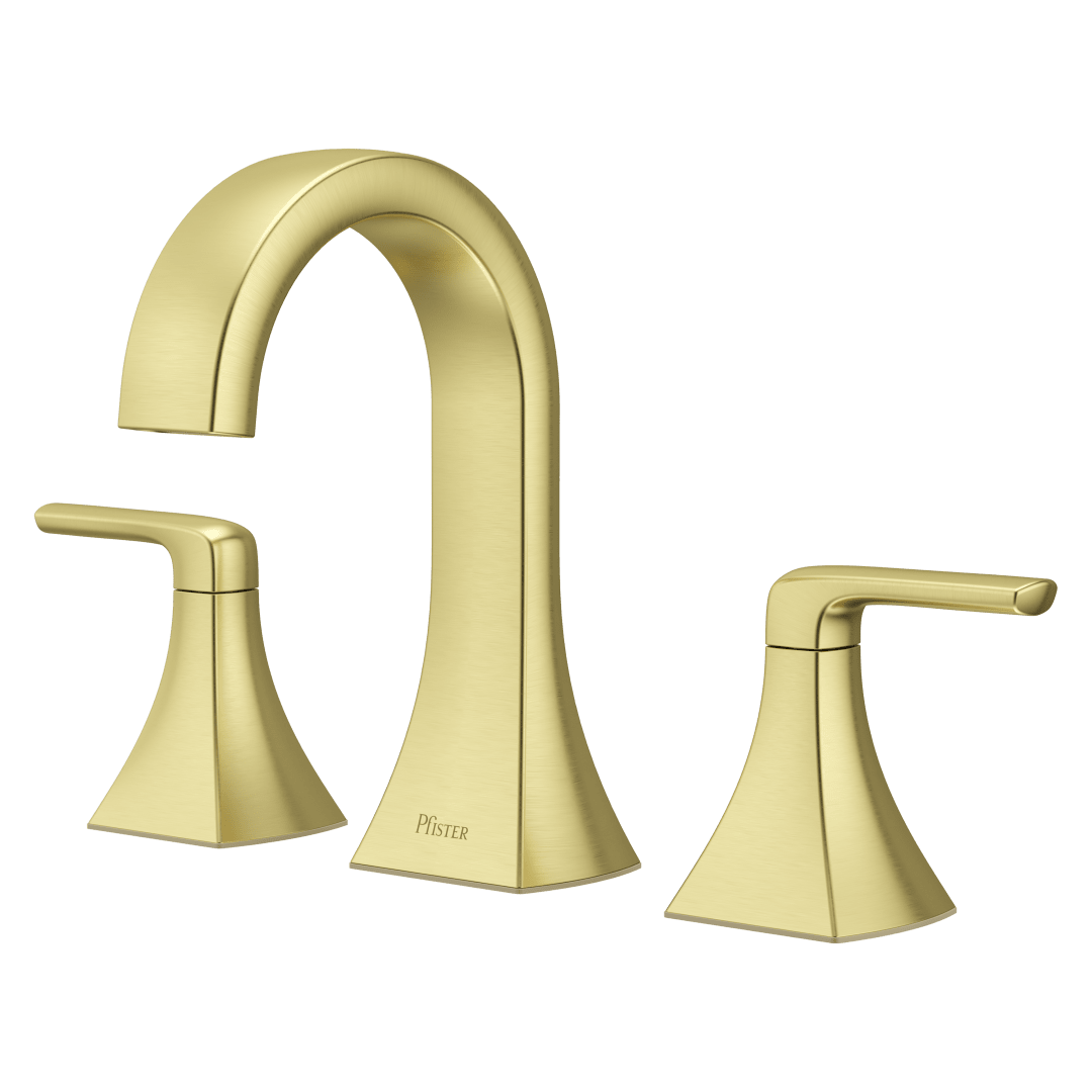 Bruxie 2-Handle 8" Widespread Bathroom Faucet in Brushed Gold