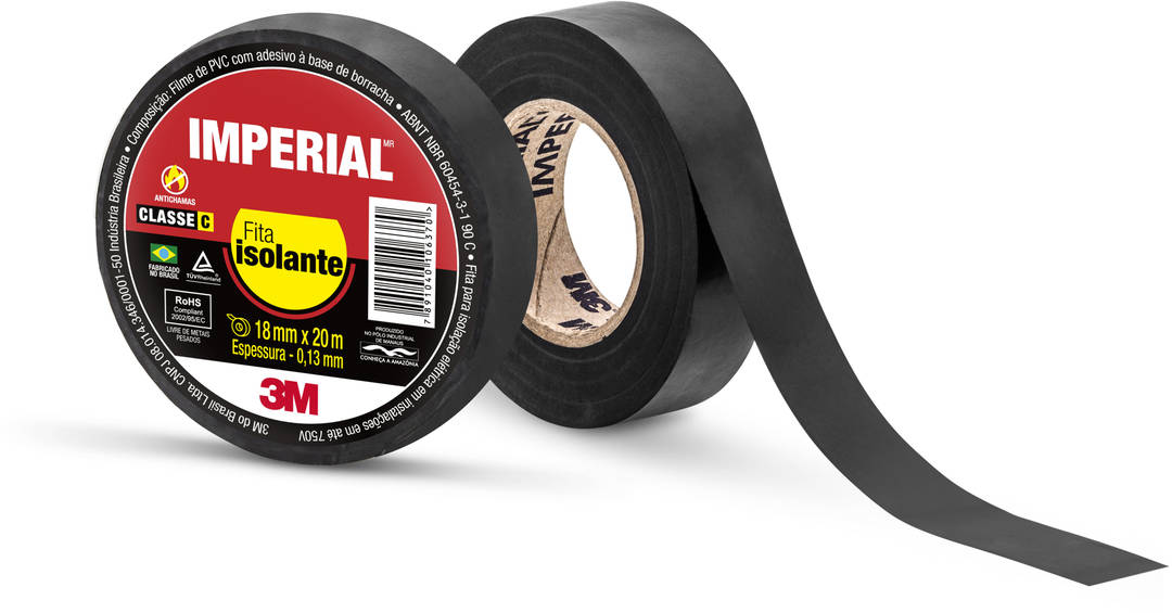 Fita Isolante 3M™ Imperial® – Preta, 18 mm x 20 m