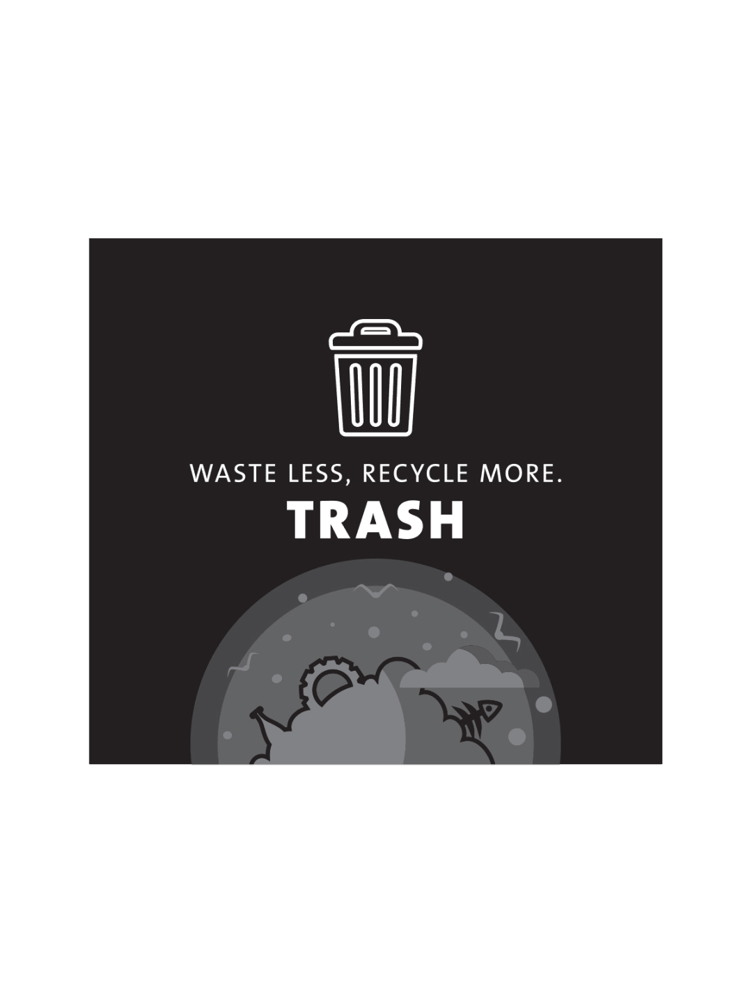  ARISTATA - Sign - Trash - Black