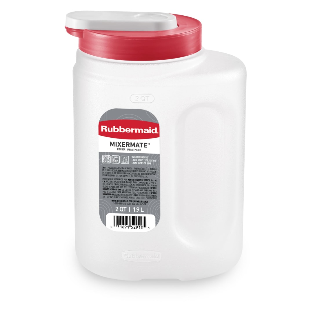 Rubbermaid® Mixermate Leak-Resistant Pitcher, 1.9 L (2 QT)