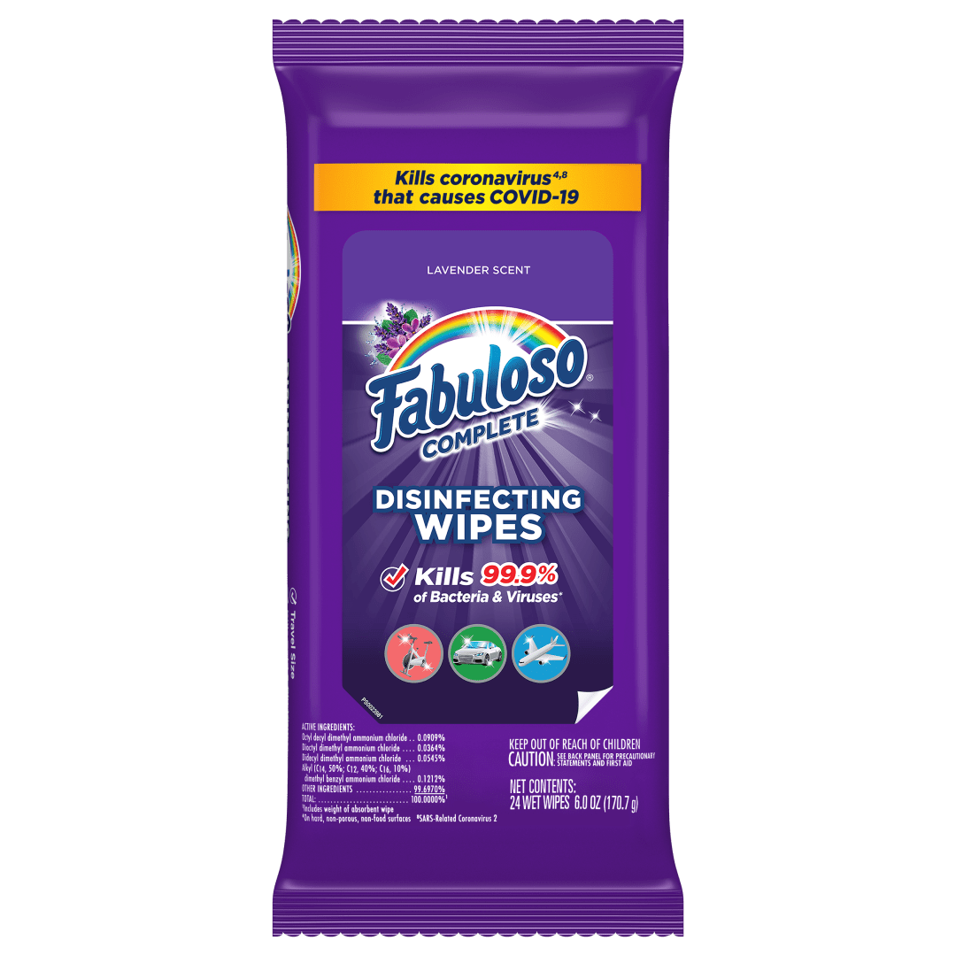 FABULOSO COMPLETE DISINFECTING WIPES - 24 COUNT - LAVENDER SCENT
