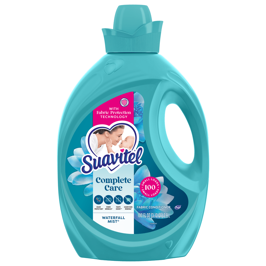 Suavitel Complete Liquid Fabric Softener, Fabric Conditioner, HE Compatible, 100 Small Loads, Waterfall Mist Scent, 100 fl oz Bottle