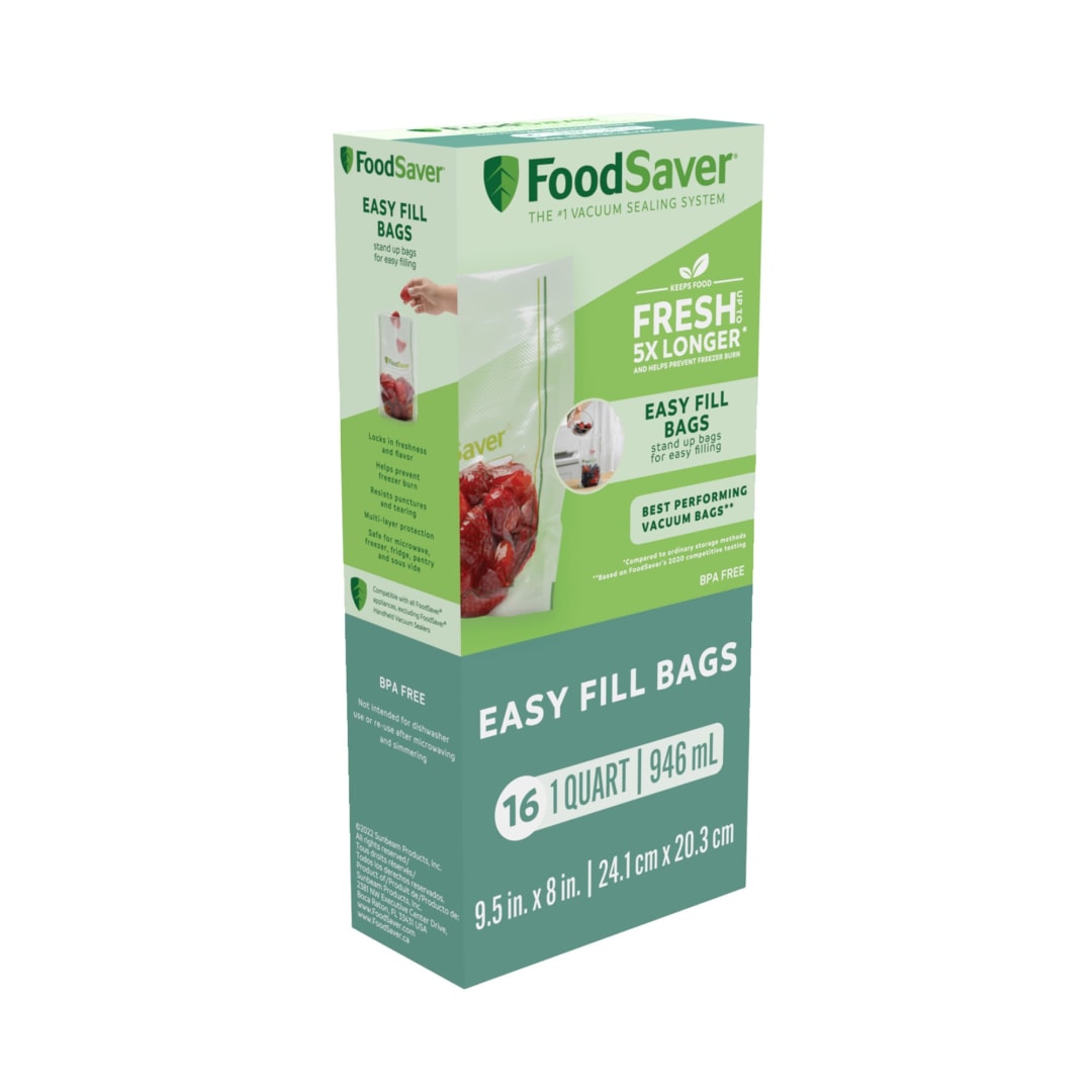 FoodSaver® Easy Fill 1 Quart Vacuum Sealer Bags, 16 Count