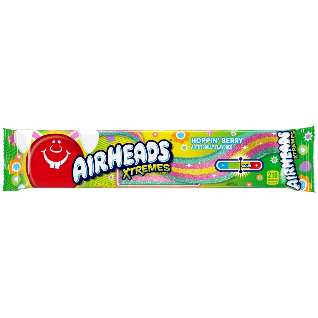 Airheads Xtremes Belts Hoppin Berry 2 oz Easter Theme Tray