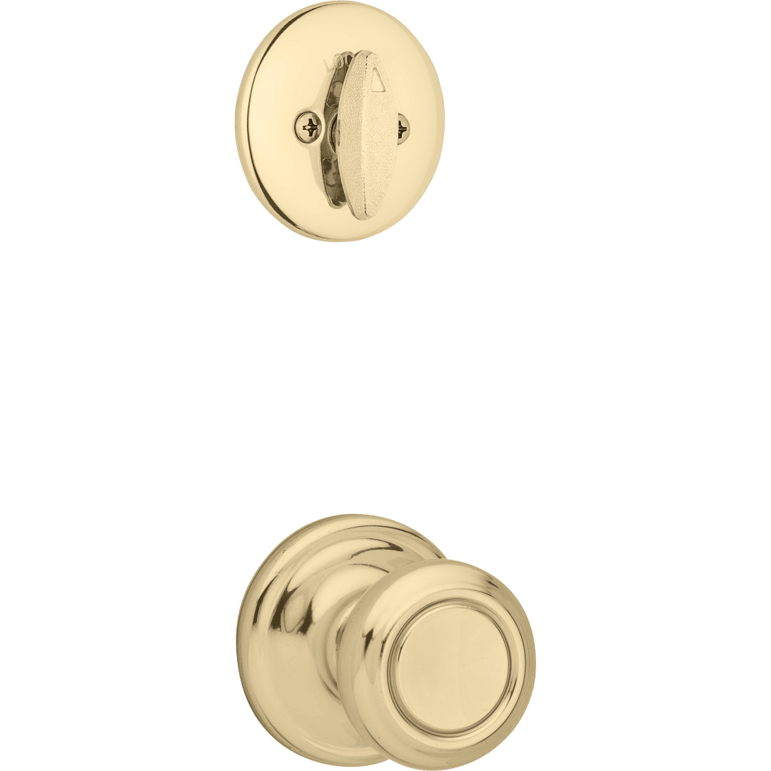 604 Single Cylinder Interior Pack w/Cameron Knob for Kwikset Series Handlesets in Polished Brass