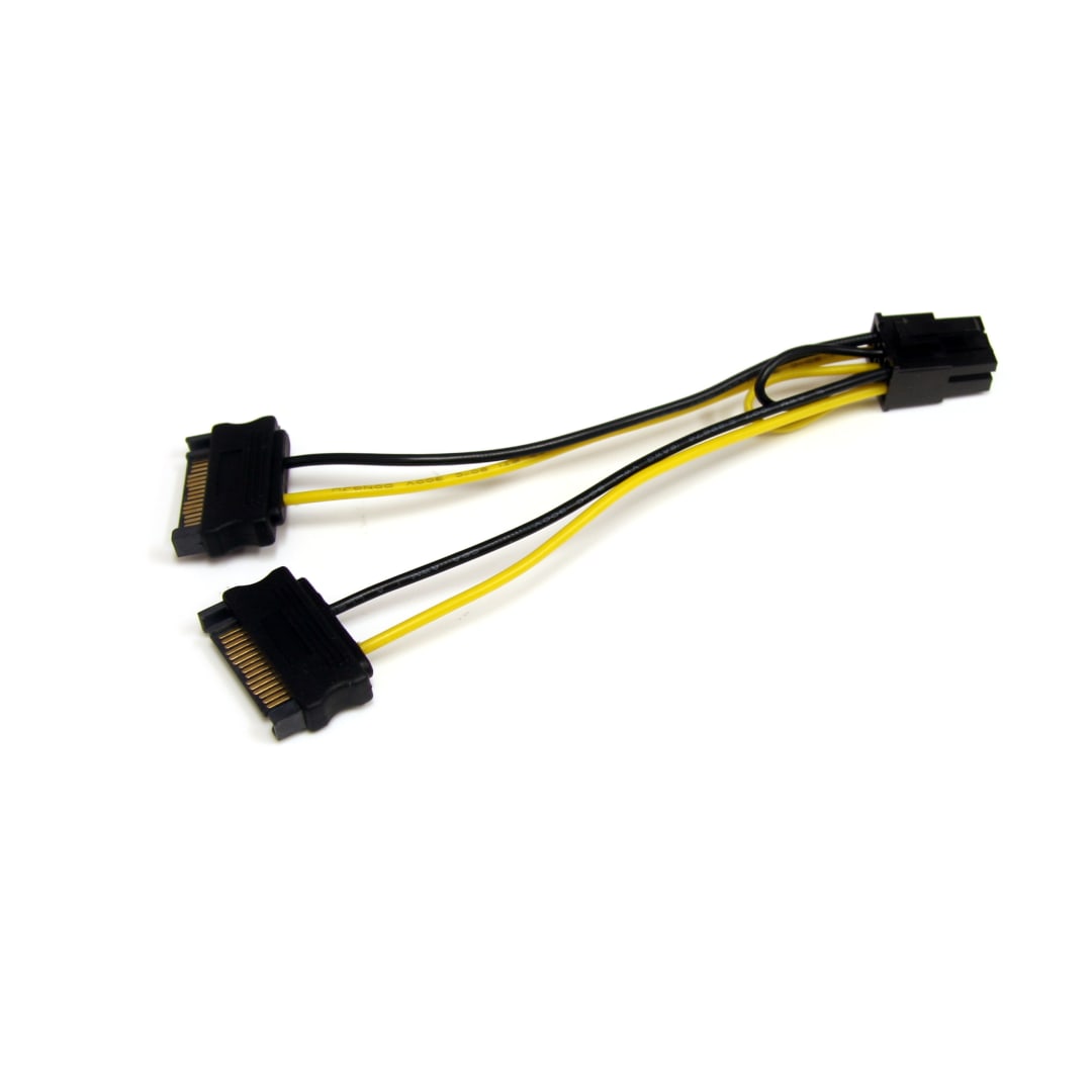 Dual SATA to PCIe Video Card Power Cable