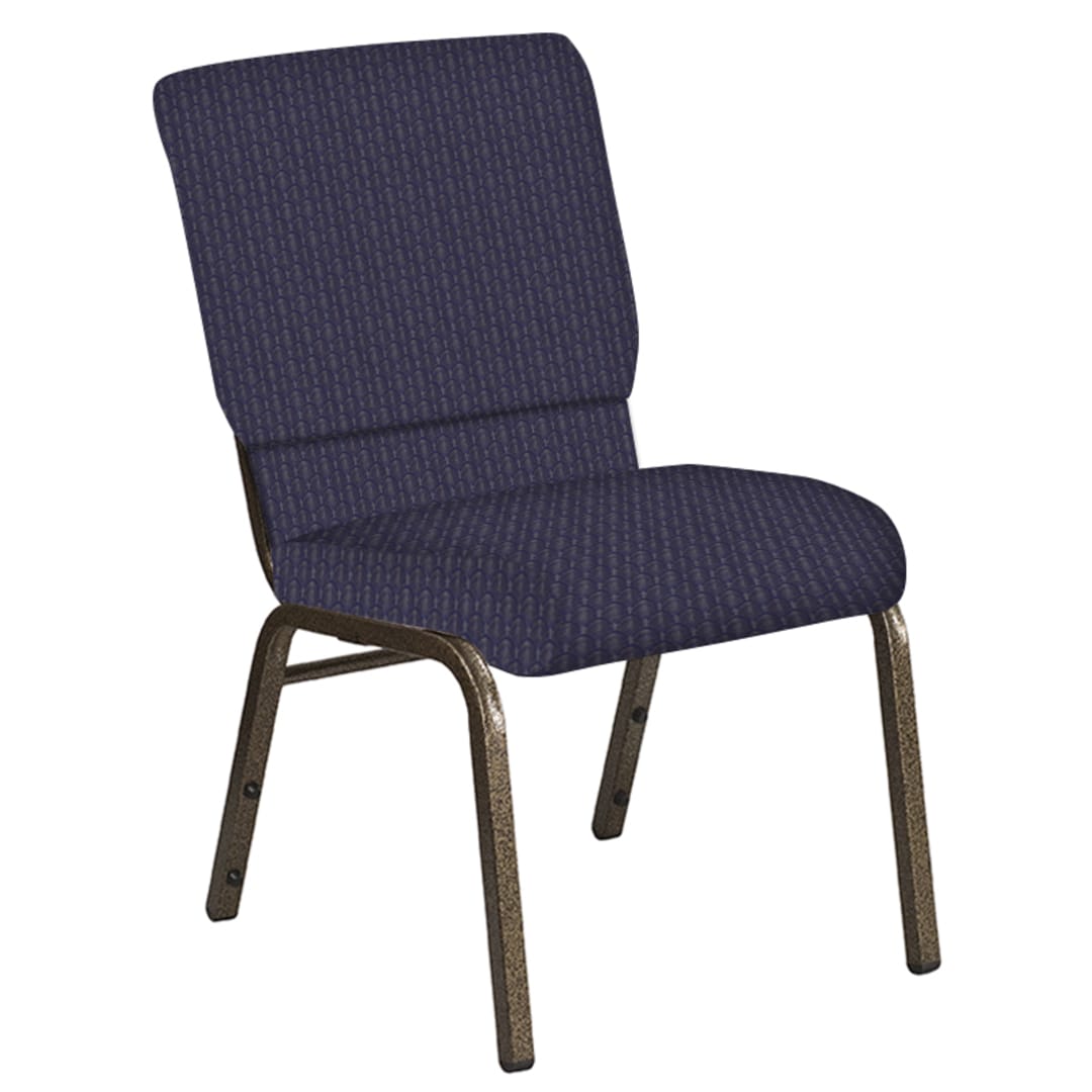 Embroidered 18.5''W Church Chair in Grace Orchid Fabric - Gold Vein Frame