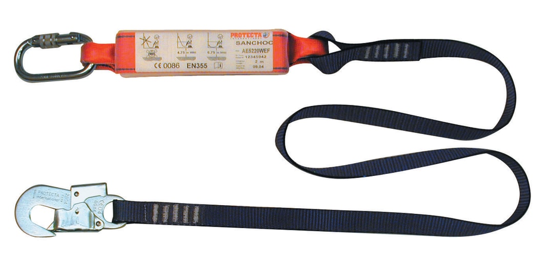 3M™ Protecta® Sanchoc™ Shock-Absorbing Lanyard, Web, Single Leg, 2 m, AE5220WAE