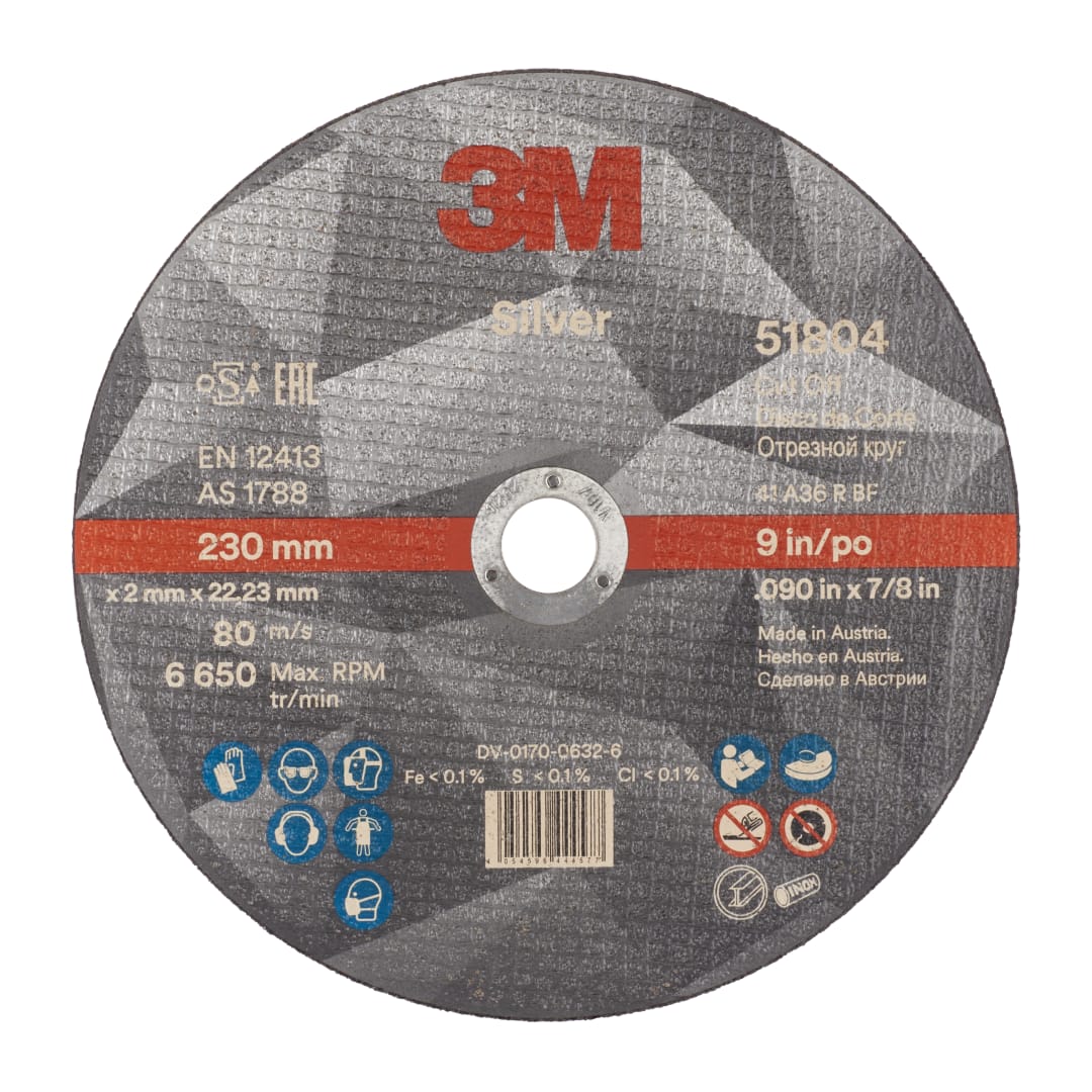 3M™ Silver Kesme Taşı, T41, 230 mm x 2 mm x 22.23 mm