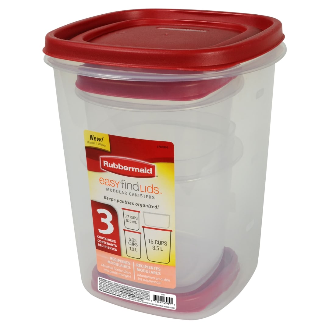 Rubbermaid Easy Find Lids Food Storage Containers Racer Red 6-Piece Set