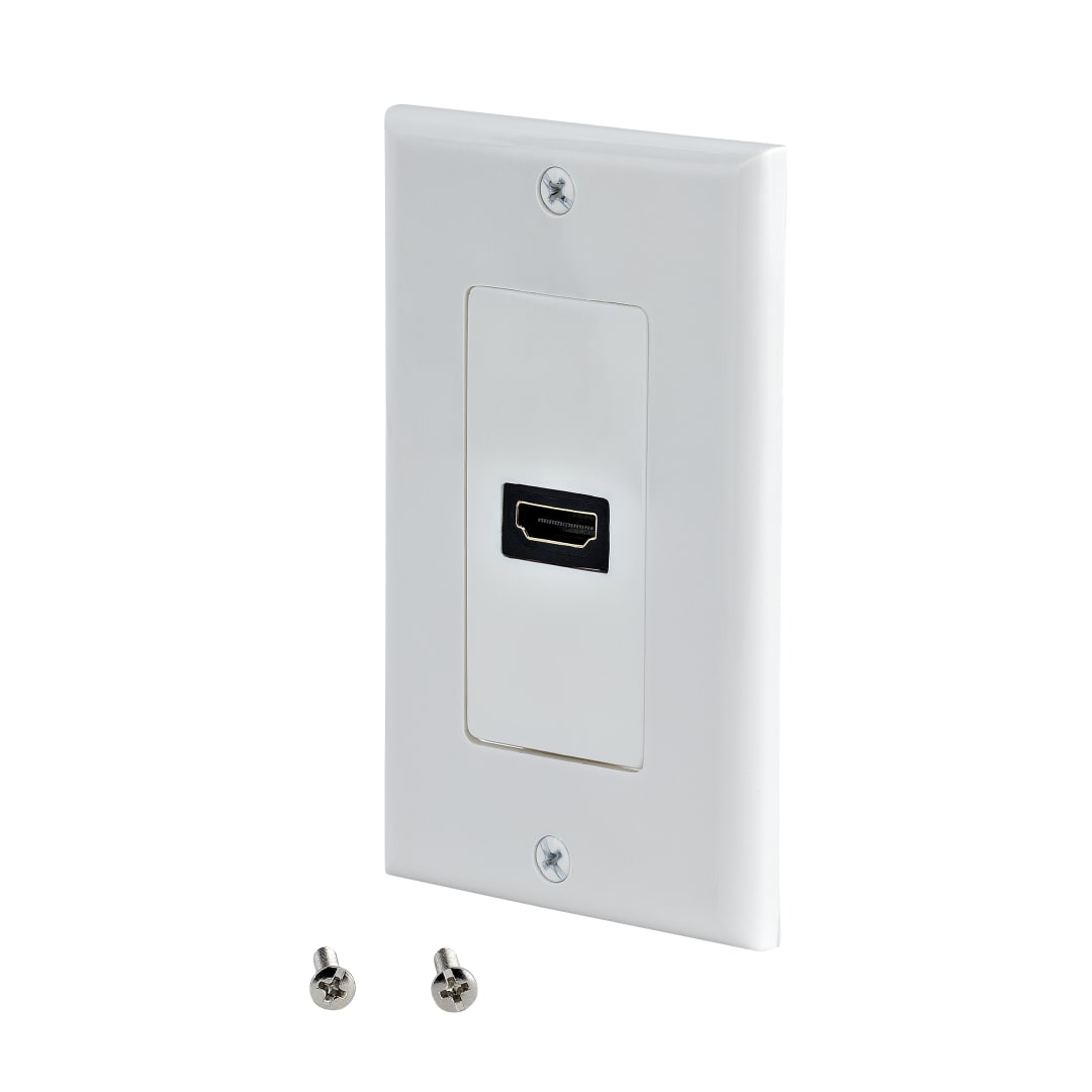 Single Outlet Female HDMI Wall Plate - White