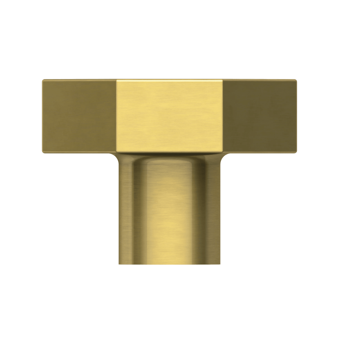 4441 Octagonal Facet Knob 1.375", In Heirloom Brass