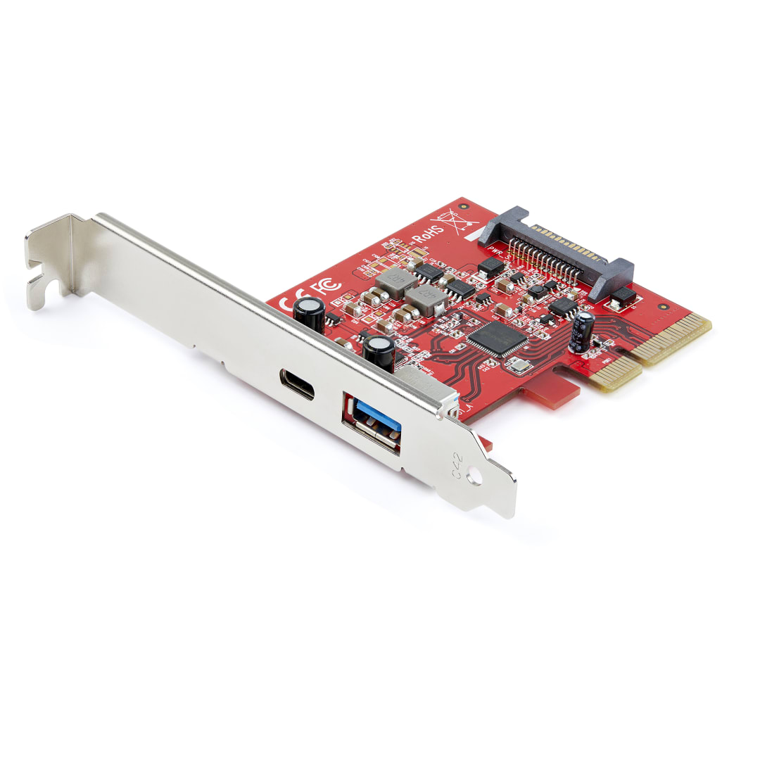 2-Port USB 10Gbps Card - 10Gbps per port - USB-C, USB-A - PC