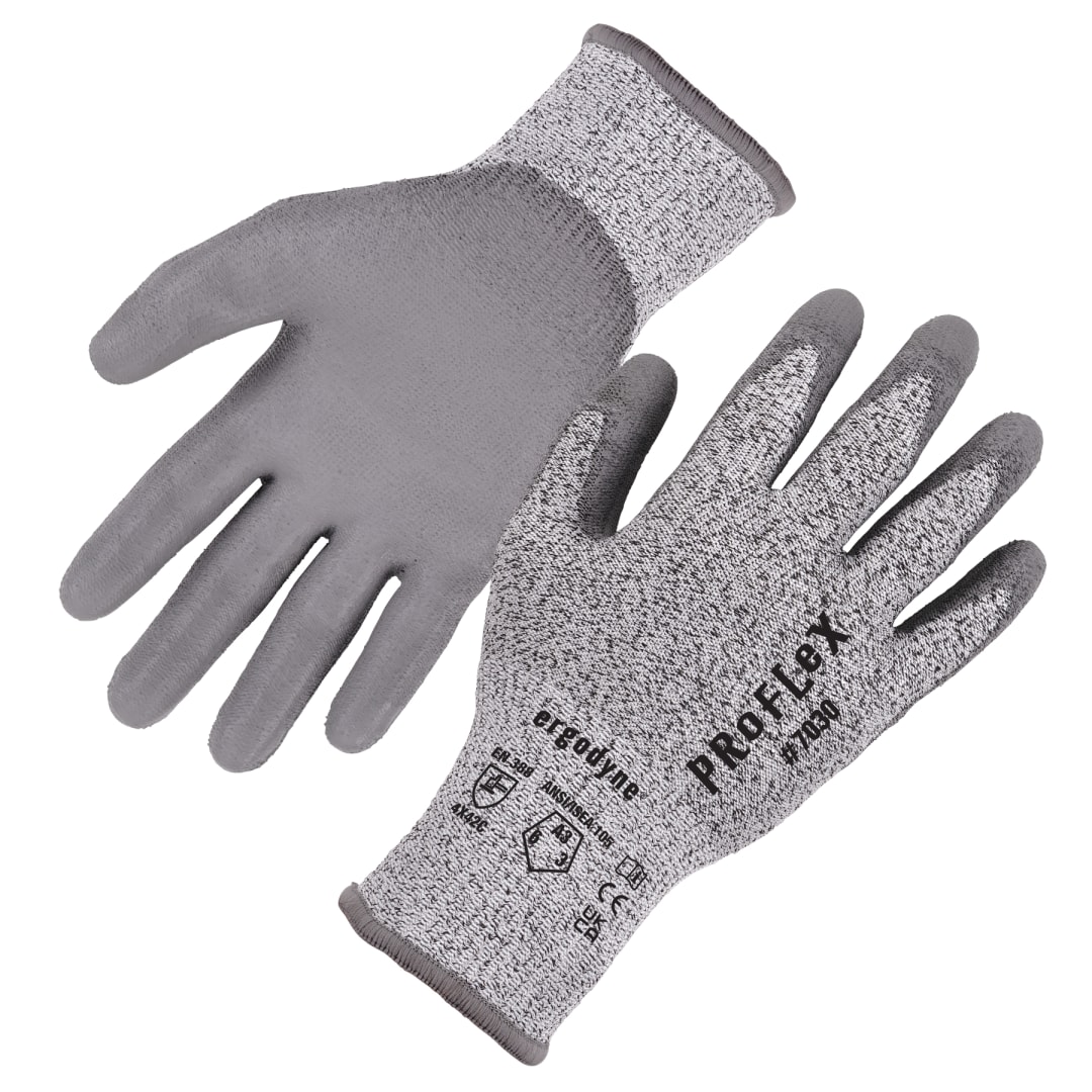 7030 1-pair 2XL Gray ANSI/ISEA 105-2016 A3 CR Gloves - PU - 13g