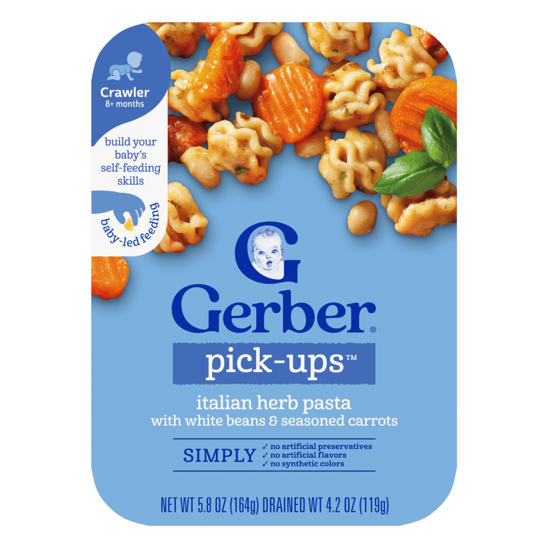 Gerber Stage 3 Baby Food, Italian Herb Pasta, Pick-Ups, Baby Led Feeding 