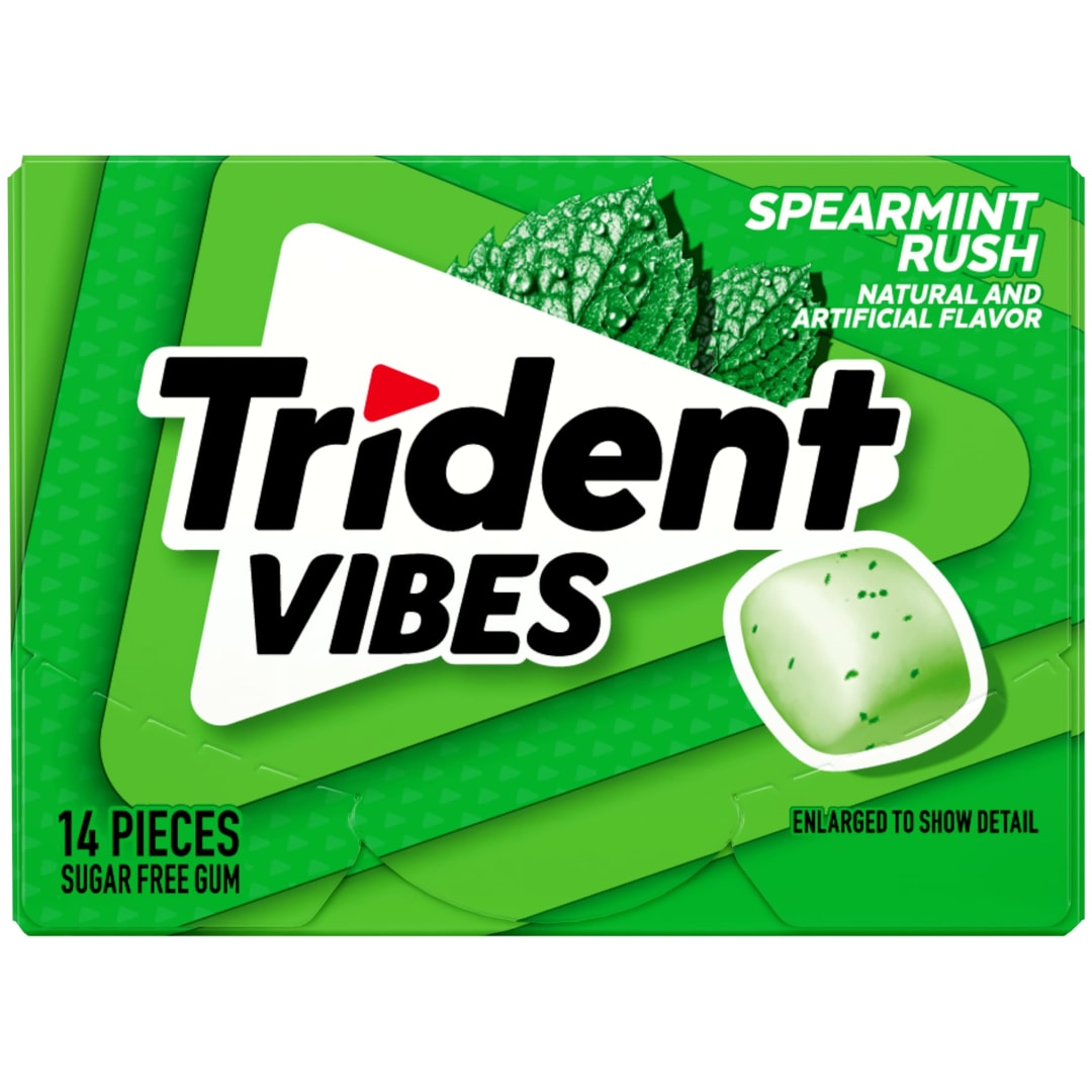 Trident Vibes Sugar Free Chewing Gum Spearmint Rush 14 pc Clutch Pack