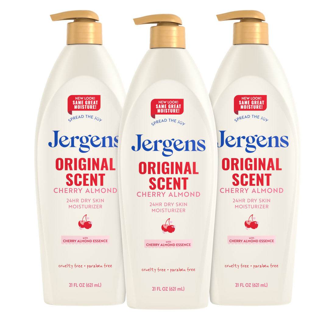 Jergens Cherry Almond Hand & Body Lotion, Dry Skin, 21 fl oz, 3 Pack