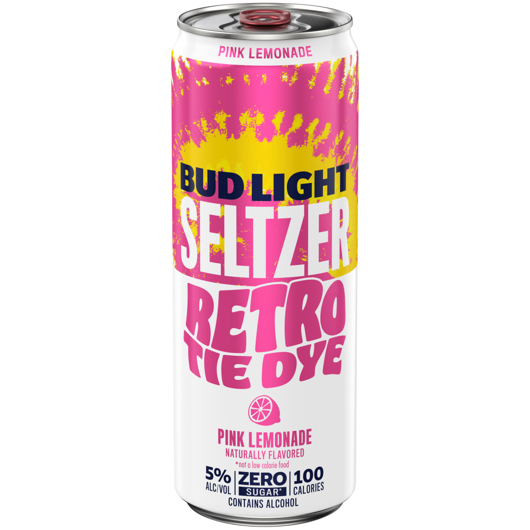 Bud Light Seltzer Retro Tie Dye Pink Lemonade Seltzer 12 fl oz