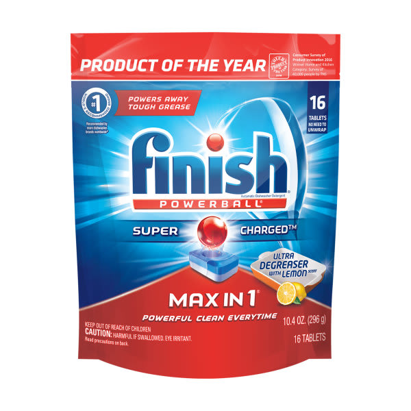 FINISH® POWERBALL® - Max in 1® Ultra-Degreaser with Lemon 6/17 ct.