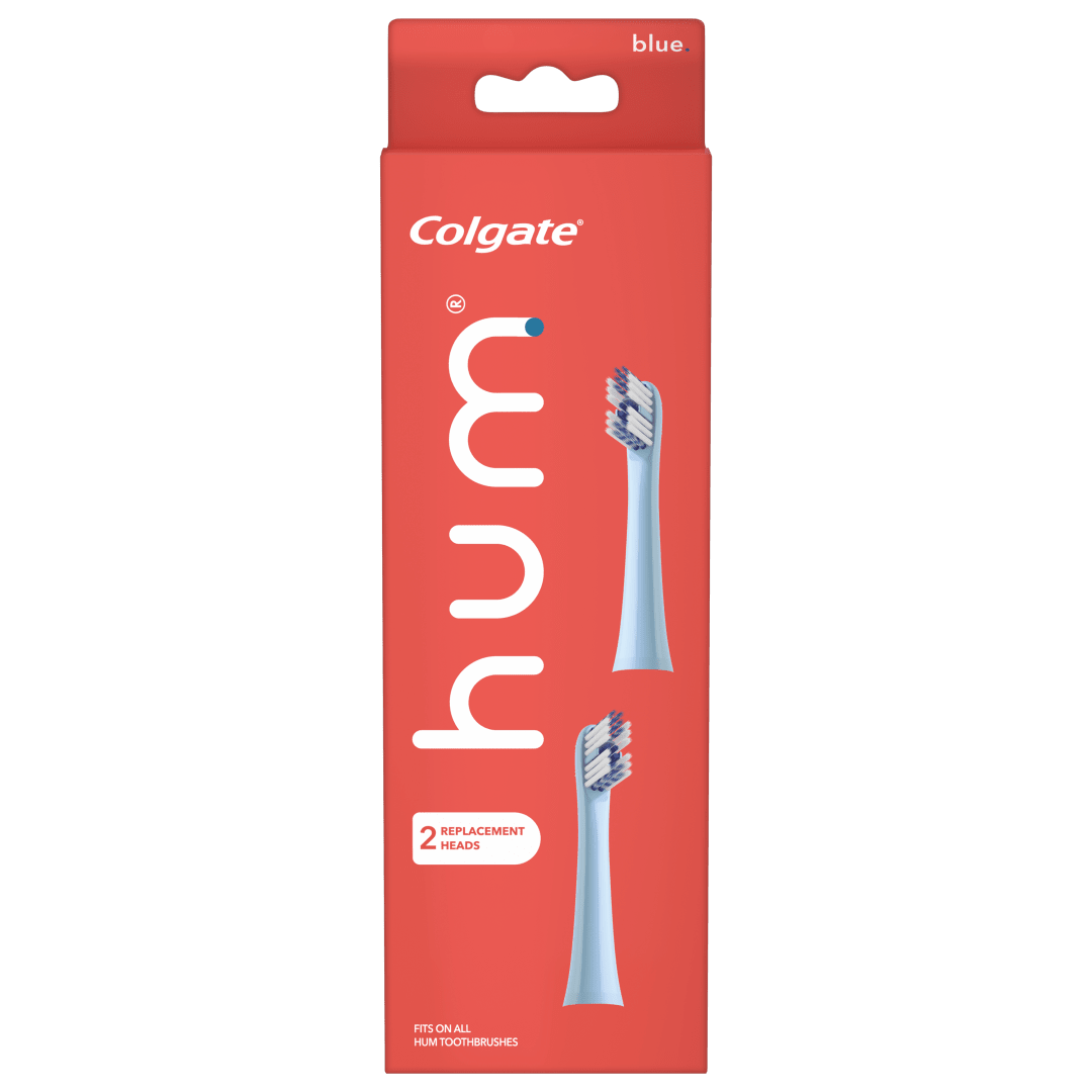 Hum by Colgate Replacement Toothbrush Heads for Smart Toothbrush, Blue 2pk