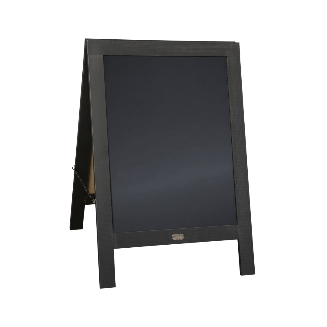 Canterbury 30" x 20" Vintage Wooden A-Frame Magnetic Indoor/Outdoor Chalkboard Sign, Freestanding Double Sided Extra Large Message Board, Black