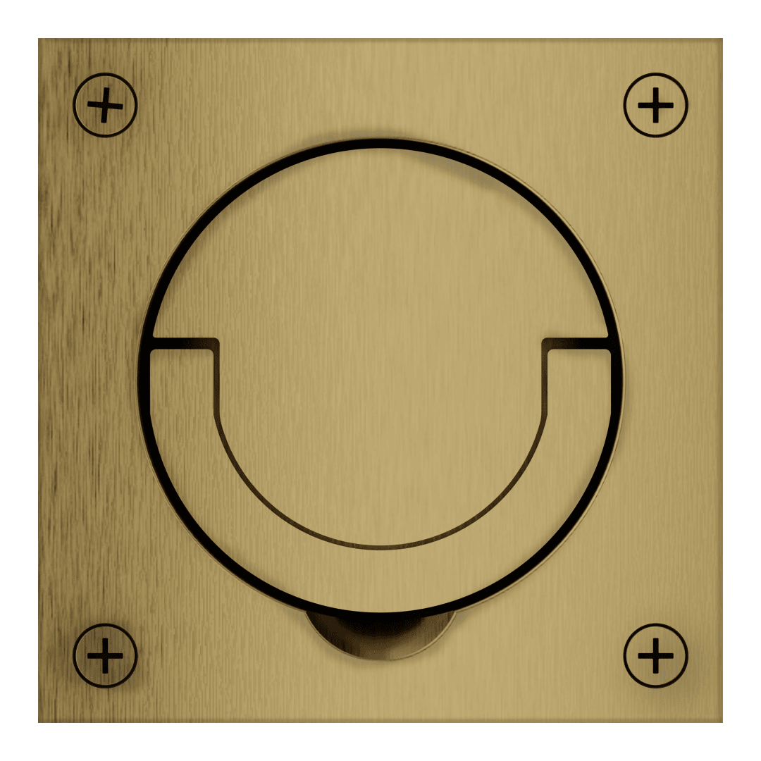 0397 Flush Cup Handle & Ring Pull In Heirloom Brass