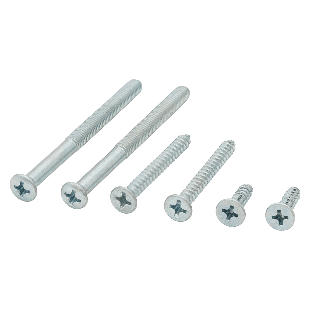 Deadbolt Single Cylinder Screw Pack for Polished Chrome or Satin Chrome Finish