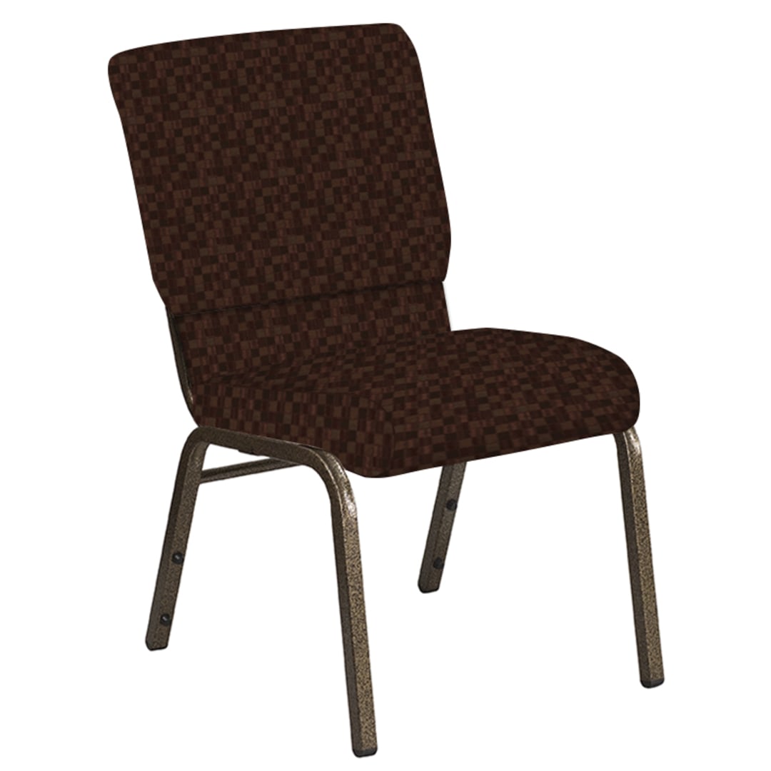 18.5''W Church Chair in Empire Merlot Fabric - Gold Vein Frame
