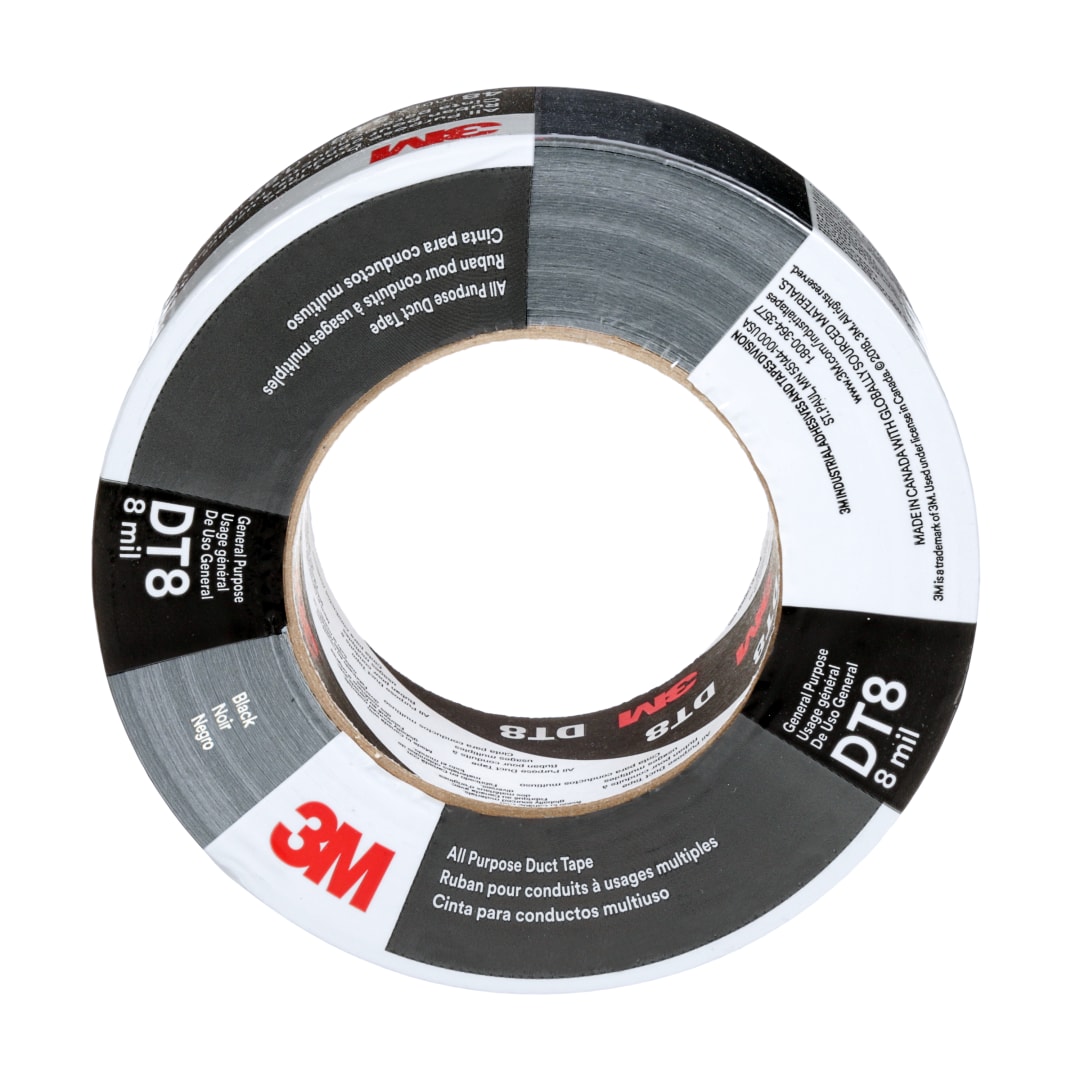 3M™ páska pre všeobecné použitie Duct Tape DT8, cierna, 48 mm x 22,9 m, hrúbka 0,2 mm, 24 rolí v kartóne, individuálne balená