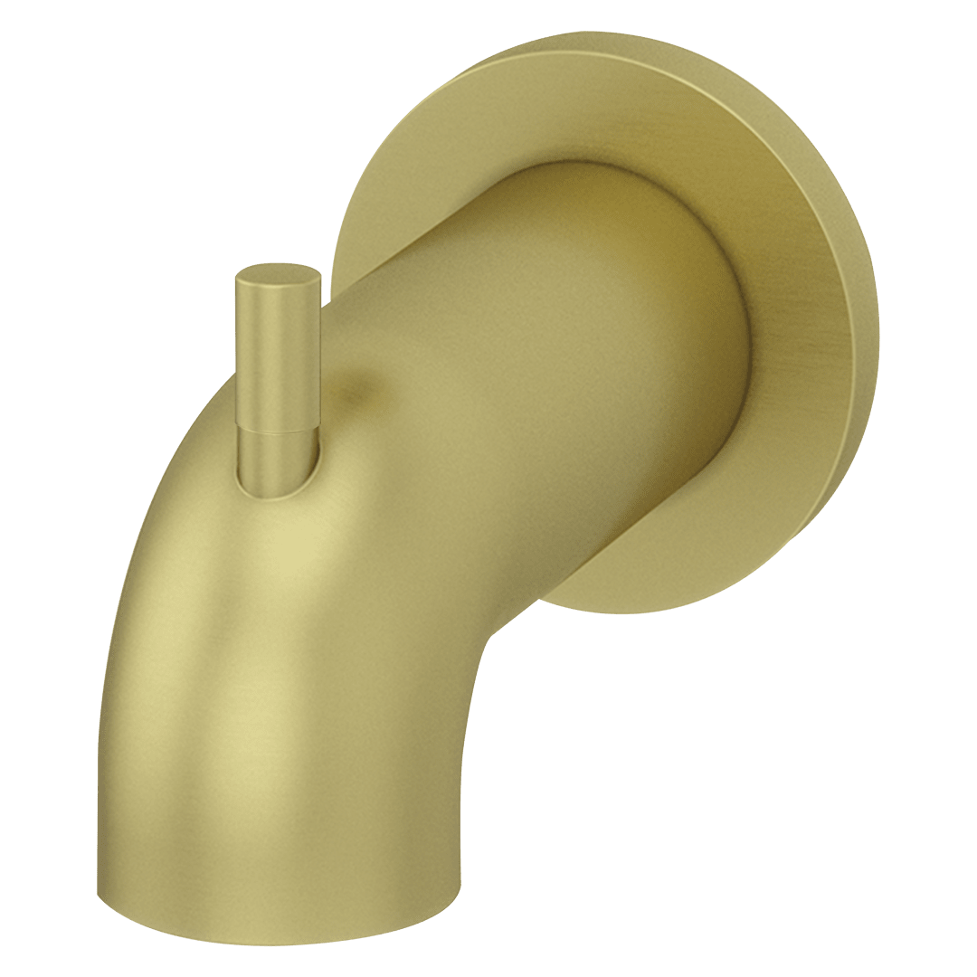 Quick Connect Tub Spout with Diverter in Brushed Gold