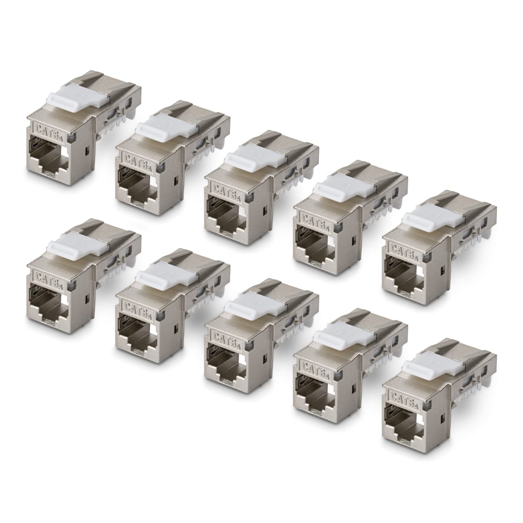 Cat6A Shielded 90 Degree Toolless Keystone, 10 pack