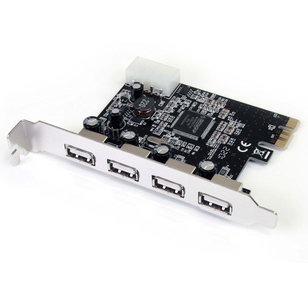 4 Port PCIe USB 2.0 Adapter Card 480 Mbps per Port