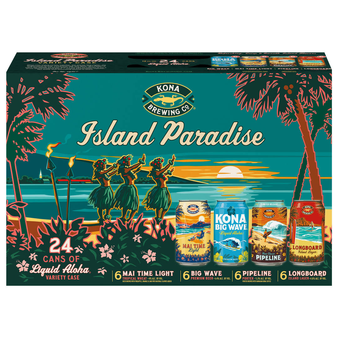 Kona Liquid Aloha Island Paradise Beer Variety Case 24 - 12 fl oz Cans